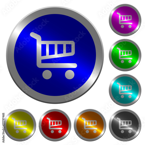 Single cart luminous coin-like round color buttons