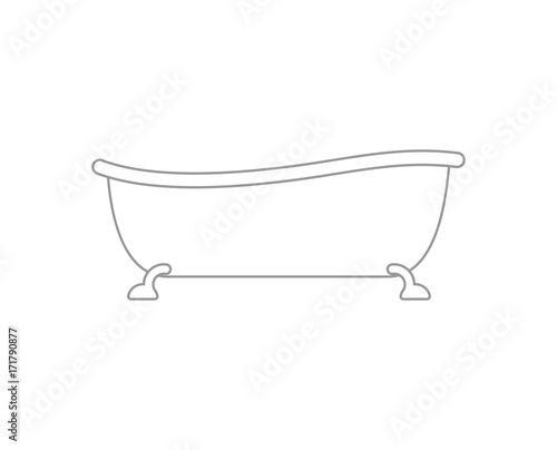 Bath isolated. bathtub. Bathroom accessory. Vector illustration