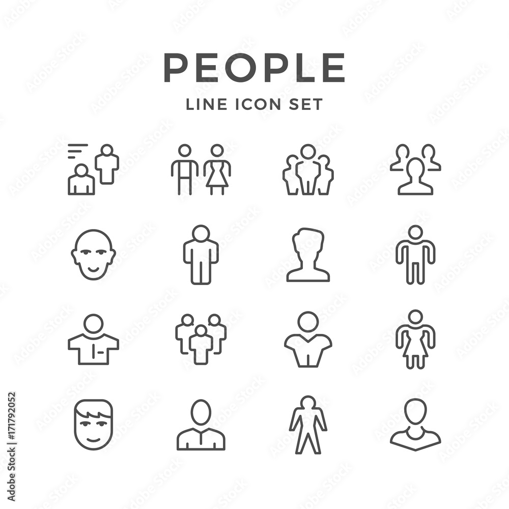 Set line icons of people Set line icons of people