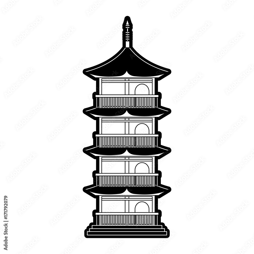 pagoda building japan related icon image vector illustration design black and white pagoda building japan related icon image vector illustration design black and white