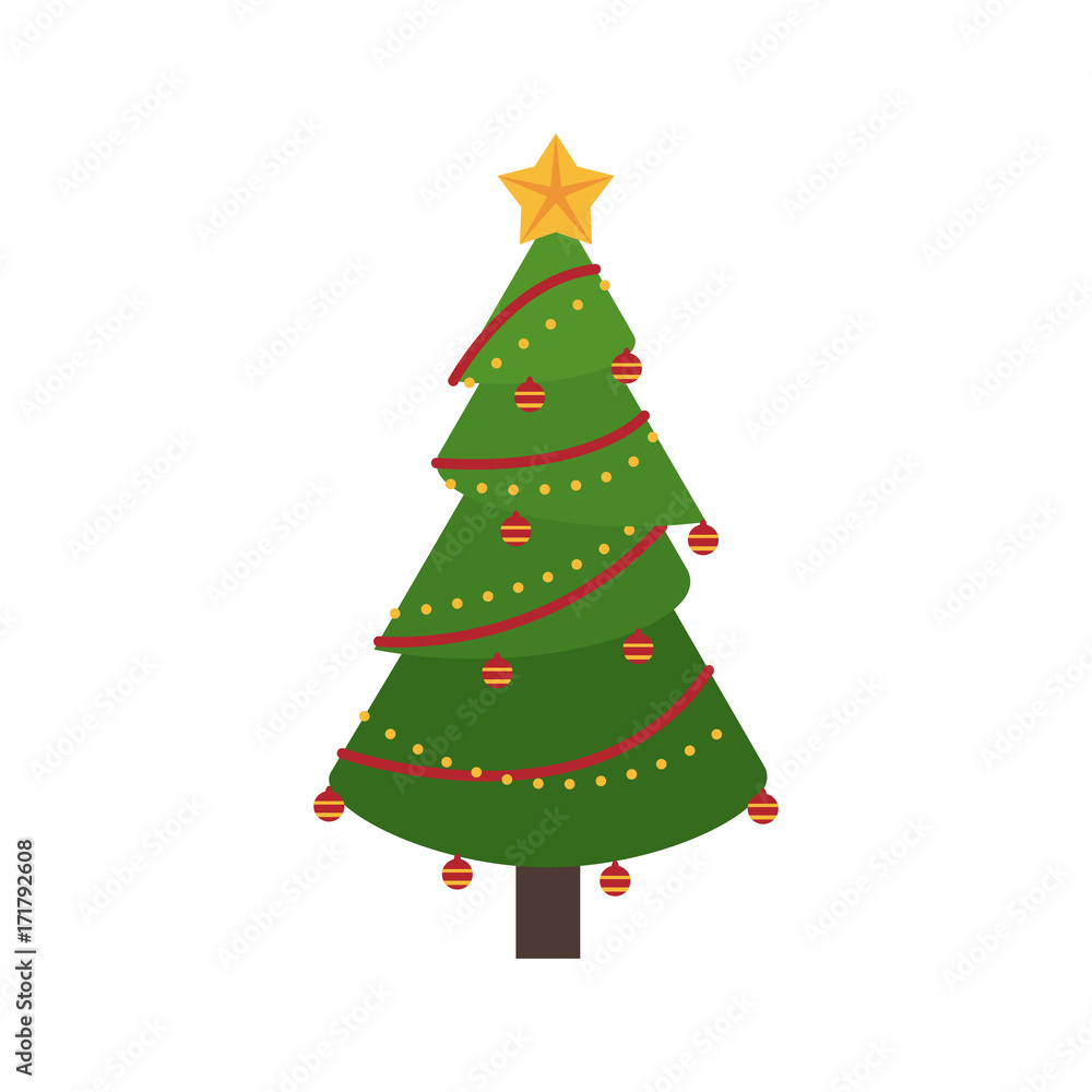 pine tree with lights christmas related icon image vector illustration design pine tree with lights christmas related icon image vector illustration design