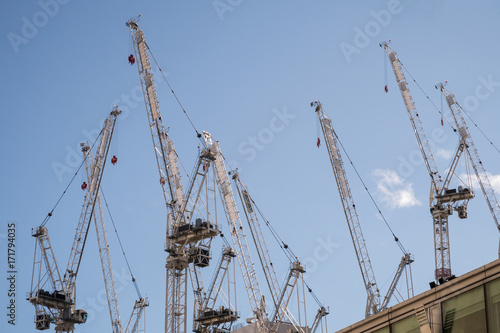 Construction Cranes high above London