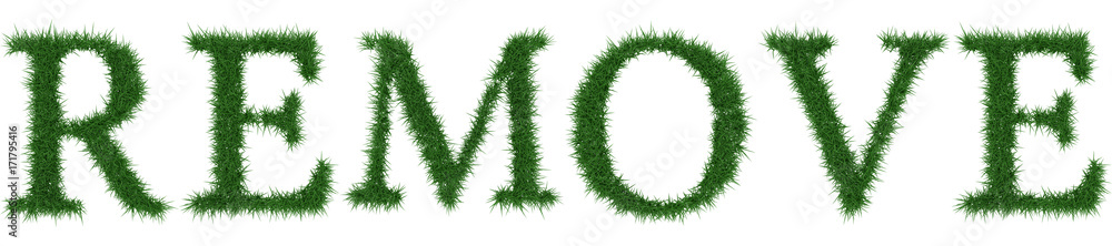 Remove - 3D rendering fresh Grass letters isolated on whhite background. Remove - 3D rendering fresh Grass letters isolated on whhite background.