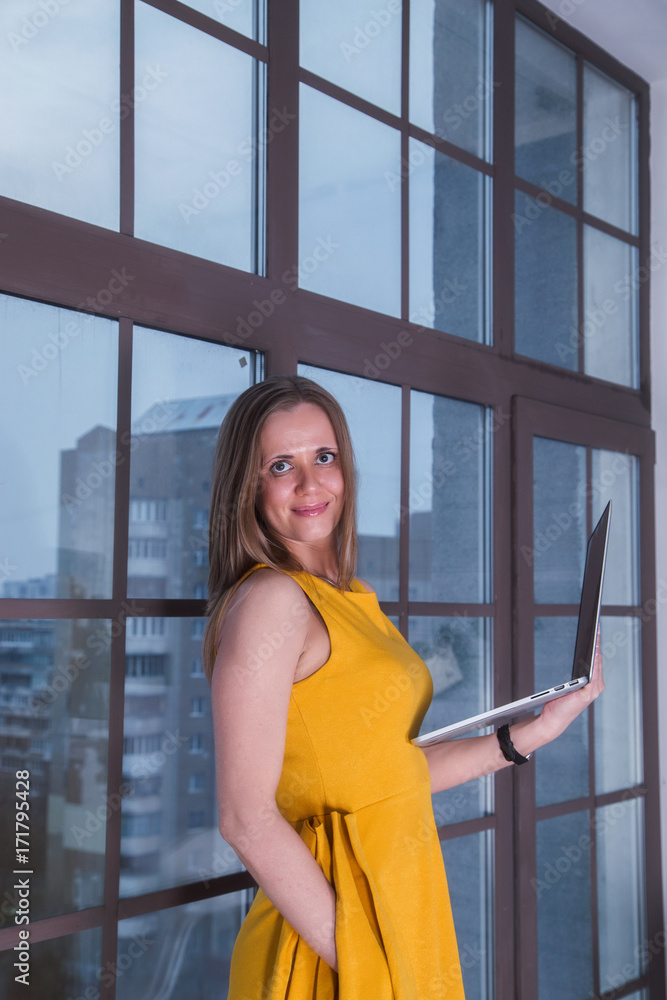 business woman with laptop