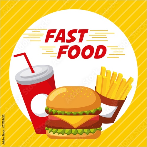 fast food restaurant menu brochure vector illustration