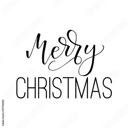 Merry Christmas-modern brush pen calligraphy composition.