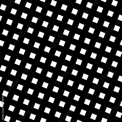 Seamless pattern slanting grid in black and white. Abstract retro design. Vector illustration.