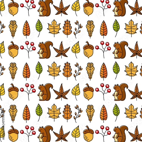 hello autumn decoration seamless pattern design vector illustration