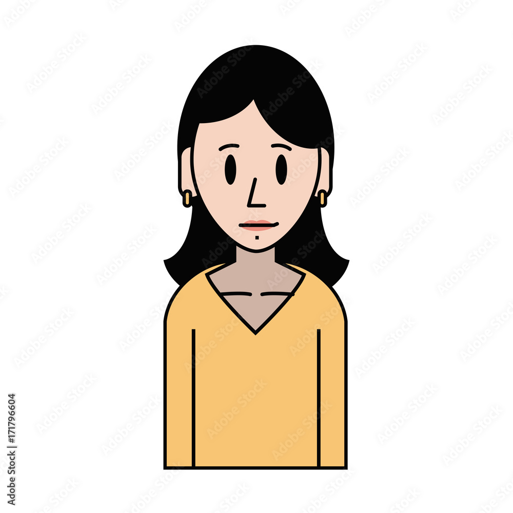 young happy woman wearing earrings icon image vector illustration design young happy woman wearing earrings icon image vector illustration design
