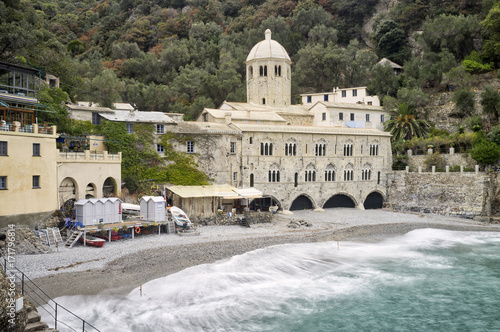 San Fruttuoso Abbey (Ligurian Sea, Italy). Color image
