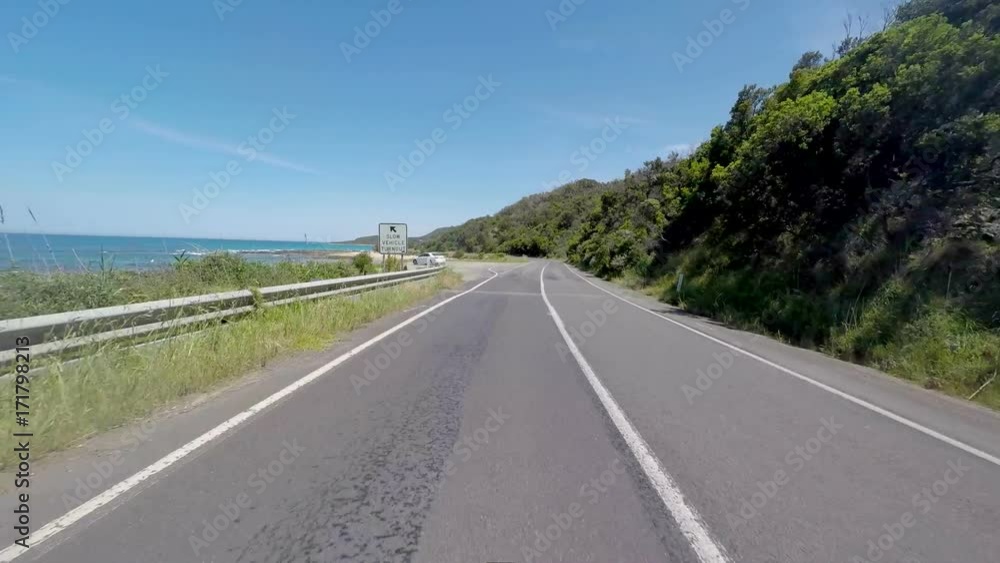 POV, driving along coast POV, driving along coast