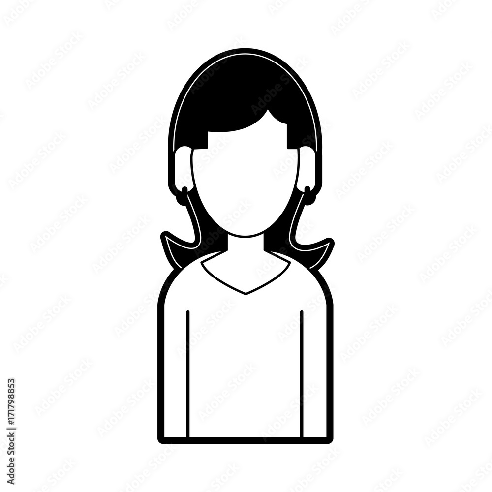 woman avatar portrait icon image vector illustration design 