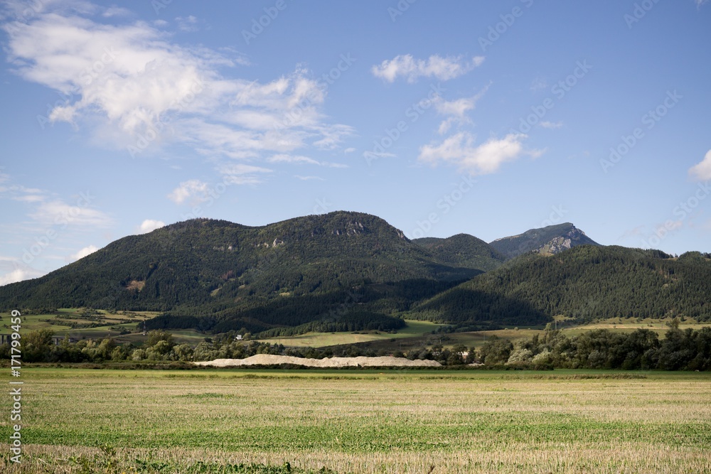 Fields and mountains. Slovakia