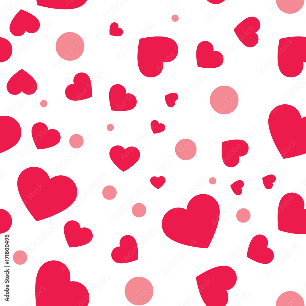 Heart seamless pattern.Colorful hearts.Packaging design for gift wrap. Abstract geometric modern background. Vector illustration. Art deco style. Heart seamless pattern