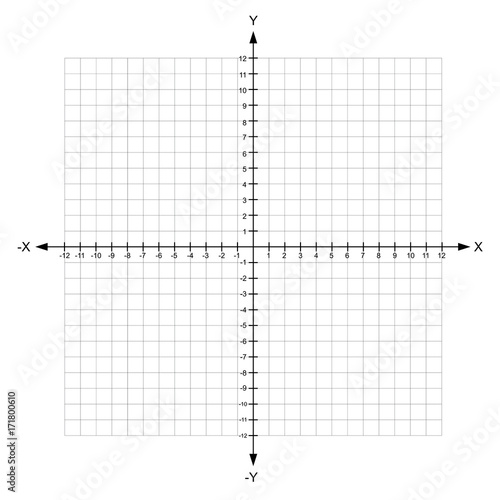 blank x and y axis Cartesian coordinate  plane with numbers on white background vector
illustration
