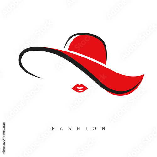 fashion lady mit rotem hut