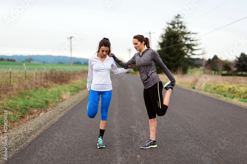 Running Women Jogging in Country