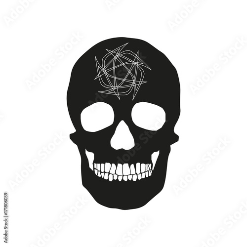 human remains of the skull bones