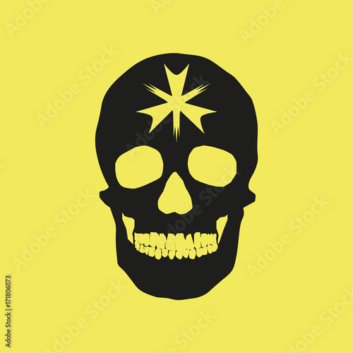 human remains of the skull bones