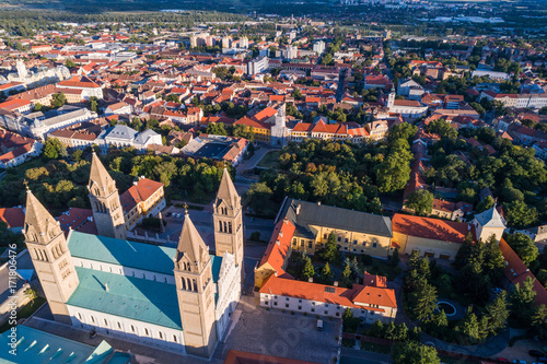 Pecs, Szekesegyhaz. Bird eye view photo