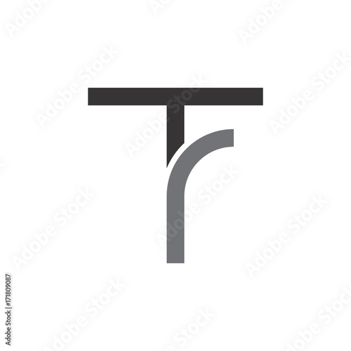 t and f letter logo