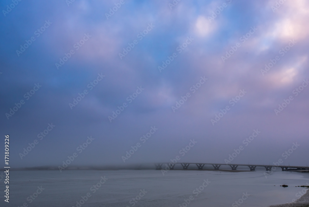 Alsea Bay Bridge Disappears into the Fog