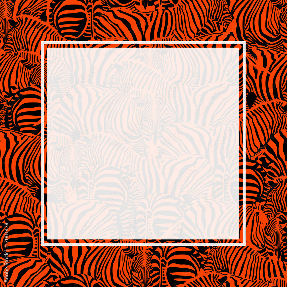 Green Zebra Print Border