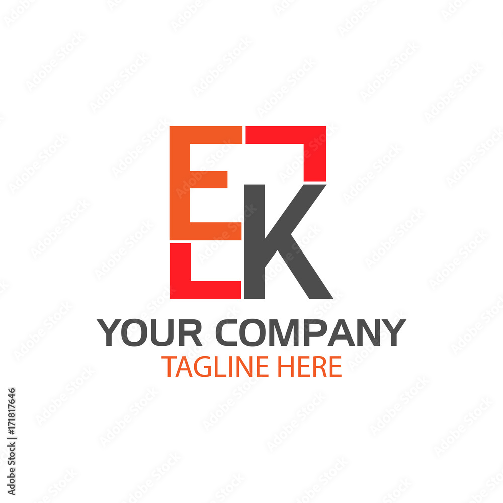 Creative Letter E and K logo design Creative Letter E and K logo design