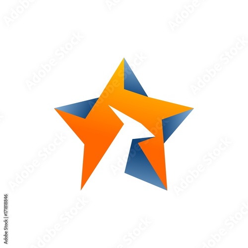 abstract star with deer head logo