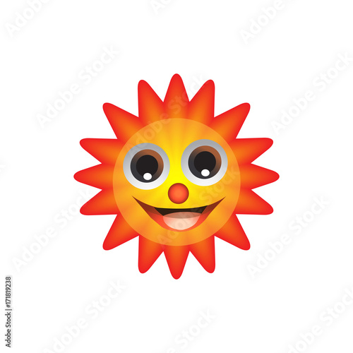 Fun cute cartoon character sun