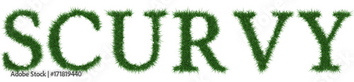 Φωτογραφία Scurvy - 3D rendering fresh Grass letters isolated on whhite background