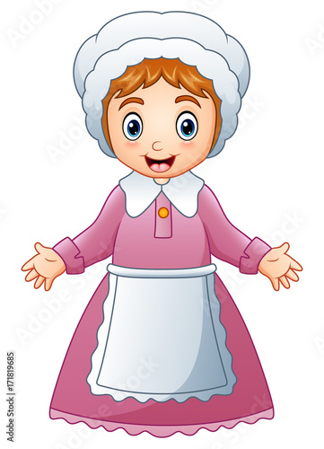 Cartoon pilgrim woman