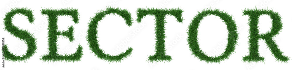 Sector - 3D rendering fresh Grass letters isolated on whhite background. Sector - 3D rendering fresh Grass letters isolated on whhite background.