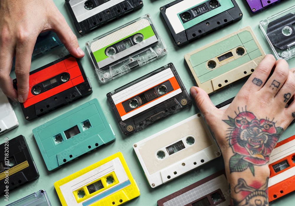 Cassette tape vintage style collection