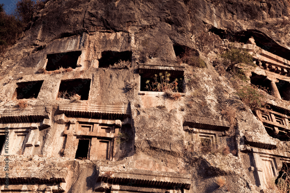 Rock Tombs In Fethiye, Turkey