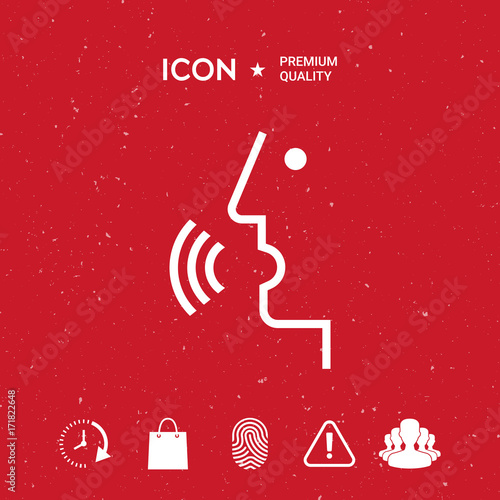 Voice control, person talking - icon