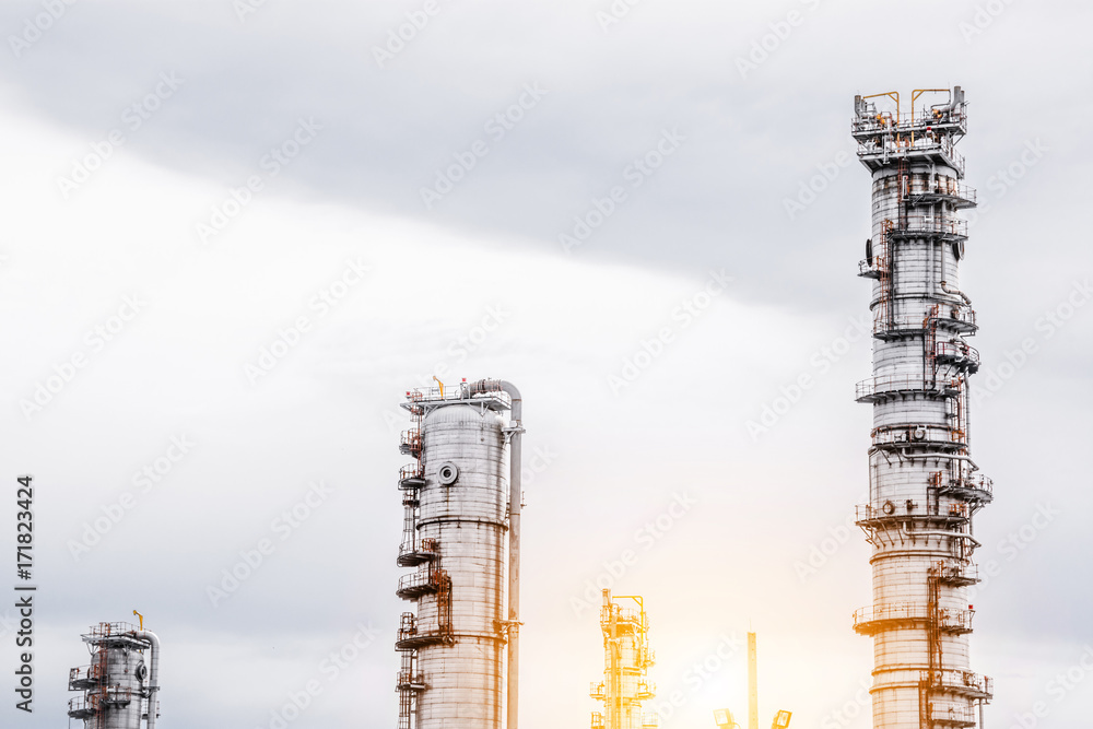 Fototapeta premium Close up Industrial zone. Plant oil and gas refinery industry.