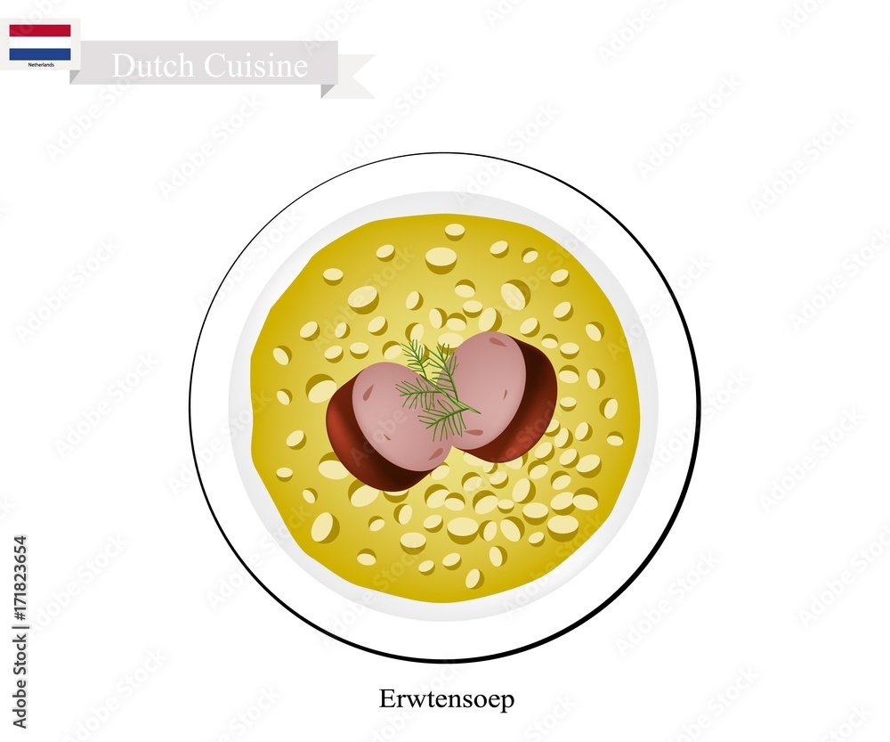 Erwtensoep with Smoked Sausage, A Traditional Dish of Netherlands Erwtensoep with Smoked Sausage, A Traditional Dish of Netherlands