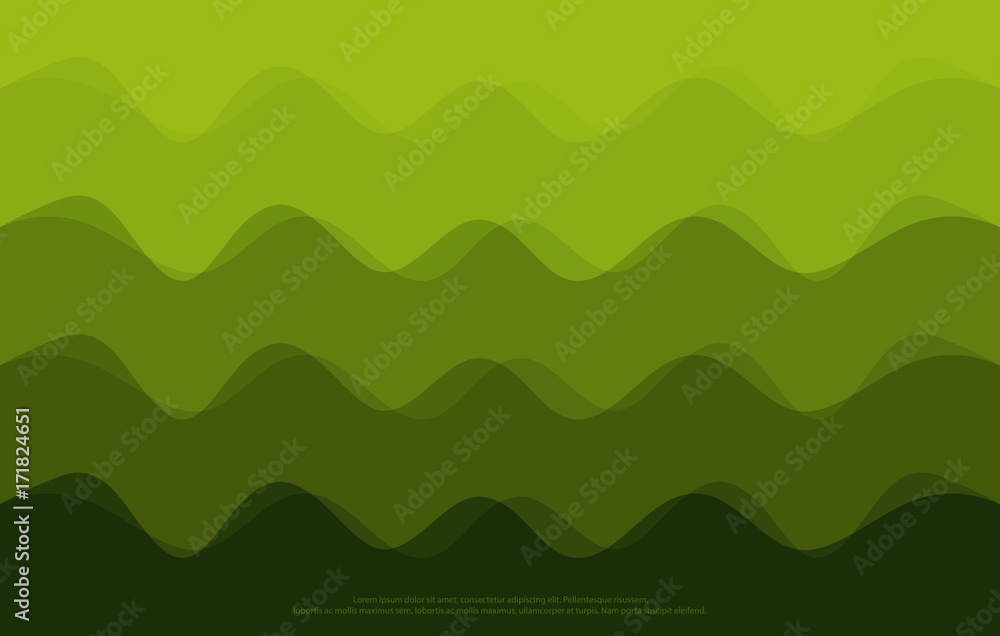 green abstract wave background wallpaper. green tone colorful smooth light lines for wallpaper