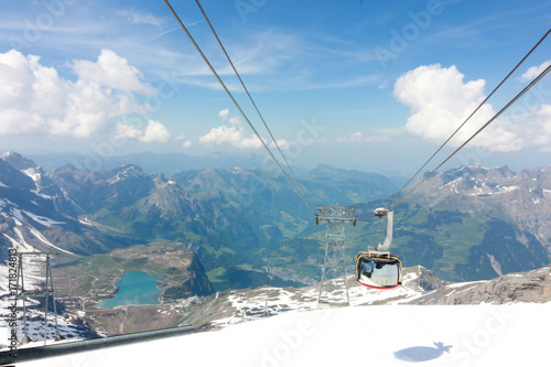 Mt. Titlis, Switzerland From the viewpoint  360 degree panoramic, the popular tourist attractions of Switzerland.