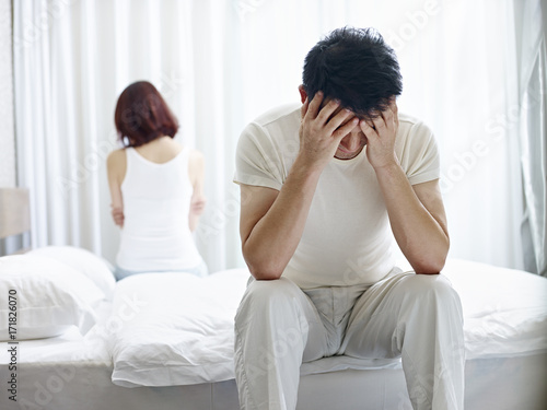 young asian couple with relationship problem