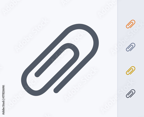 Paperclip - Carbon Icons. A professional, pixel-aligned icon  designed on a 32x32 pixel grid and redesigned on a 16x16 pixel grid for very small sizes.