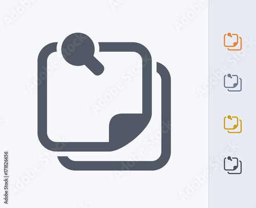 Pinned Notes - Carbon Icons. A professional, pixel-aligned icon  designed on a 32x32 pixel grid and redesigned on a 16x16 pixel grid for very small sizes.