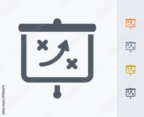 Tactics On Projector Screen - Carbon Icons. A professional, pixel-aligned icon  designed on a 32x32 pixel grid and redesigned on a 16x16 pixel grid for very small sizes.