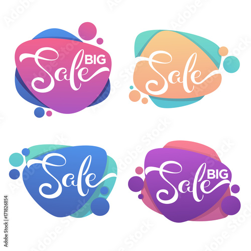 big sale, vector collection of glossy and bright discount bubble tags, banners and stickers.