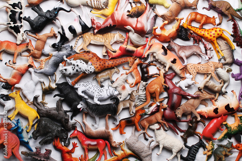 plastic animals toys background
