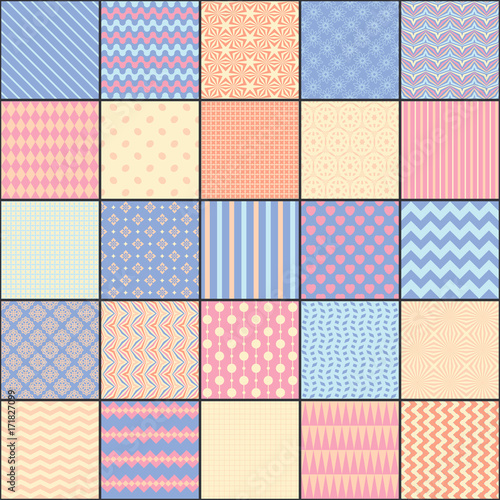 Seamless pattern in style of patchwork, vector.