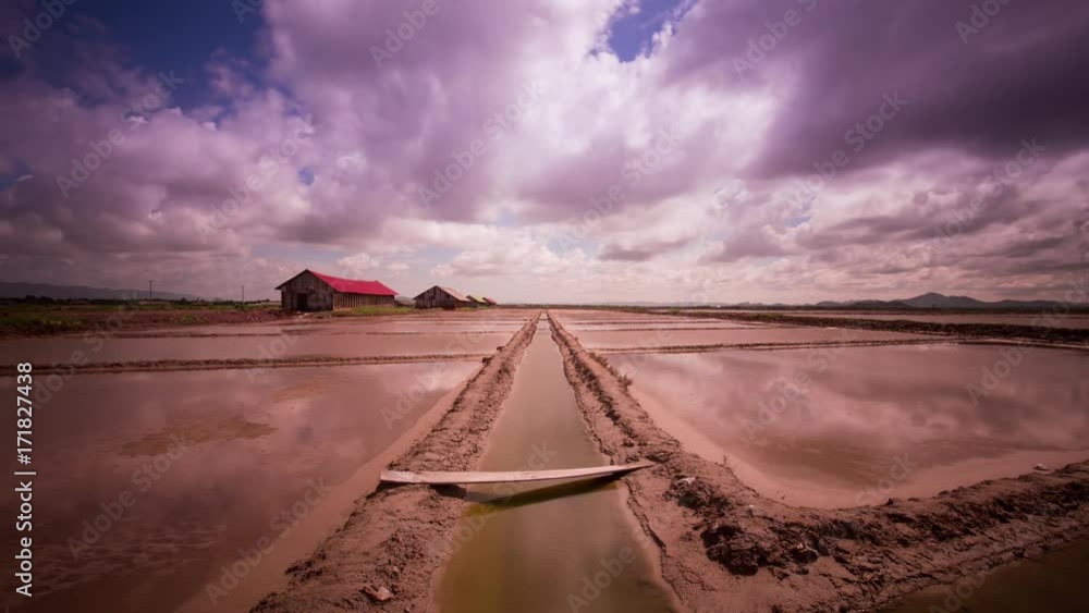 Mirror image cloud reflections on the salt fields of the south east Asia Monsoon season Mirror image cloud reflections on the salt fields of the south east Asia Monsoon season