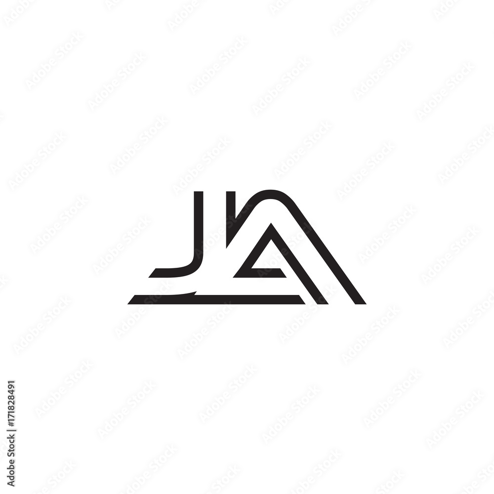 initial letter logo line unique modern JA to JZ initial letter logo line unique modern JA to JZ
