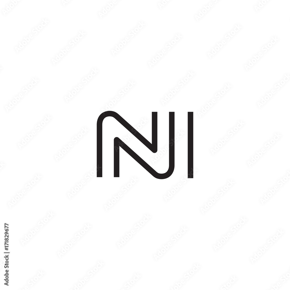 initial letter logo line unique modern NA to NZ initial letter logo line unique modern NA to NZ